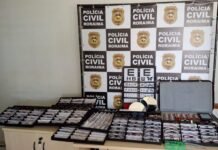 Armações de óculos apreendidas pela Polícia Civil – Foto: Divulgação/PCRR