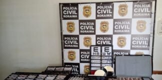 Armações de óculos apreendidas pela Polícia Civil – Foto: Divulgação/PCRR